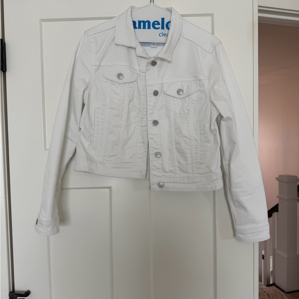 Southern Tide Girls White Denim Jacket - Classic Button Front